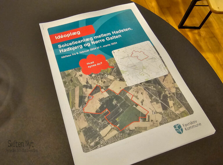 Idéoplægget til solcelleanlægget mellem Hadsten, Hadbjerg og Galten er at finde på Kommunens hjemmeside, du skal gå ind på favrskov.dk og søge ´solceller` Hadbjerg, så kommer der flere oplysninger omkring det og hvor idéoplægget kan downloades fra. Foto: Andrs Godtfred-Rasmussen - Søften Nyt.