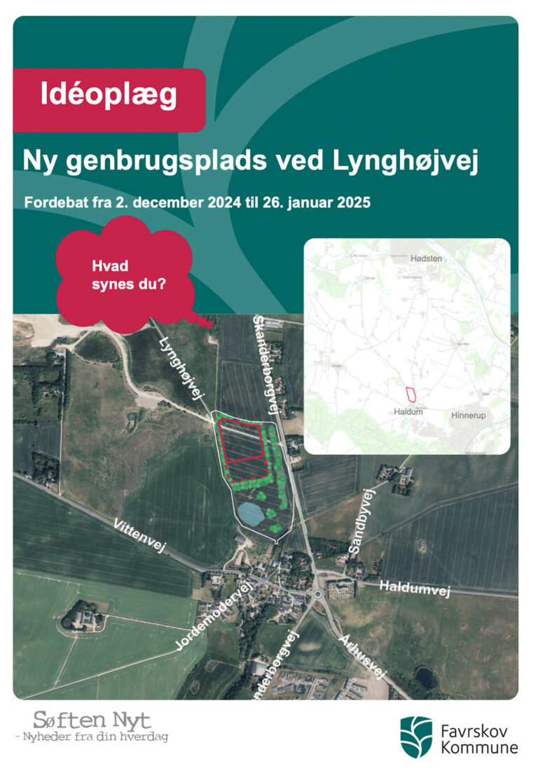 Ny genbrugsplads ved Haldum - Grafik: Favrskov Kommune.